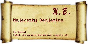 Majerszky Benjamina névjegykártya